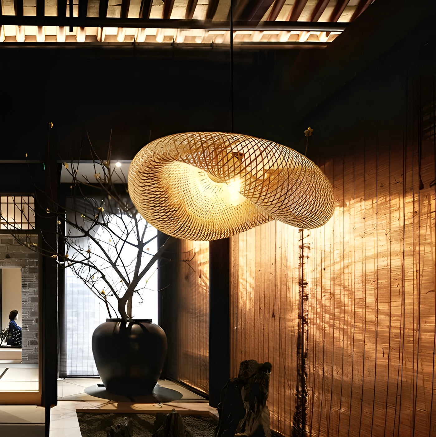 BambooBliss Light – Decoratieve Rotan Hanglamp voor een Stijlvol Interieur