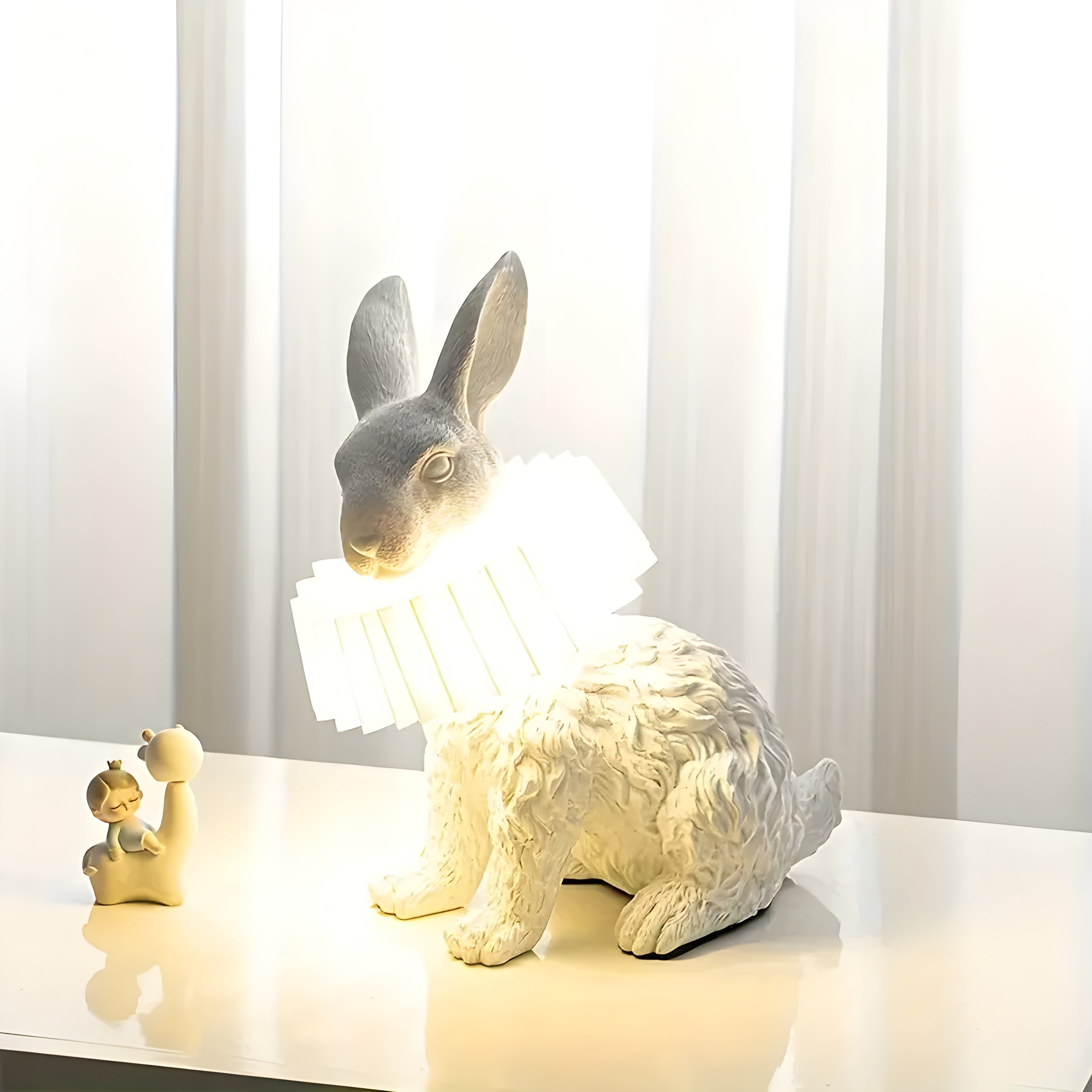 BunnyGlow Lamp - Artistieke Moderne Konijnen Tafellamp