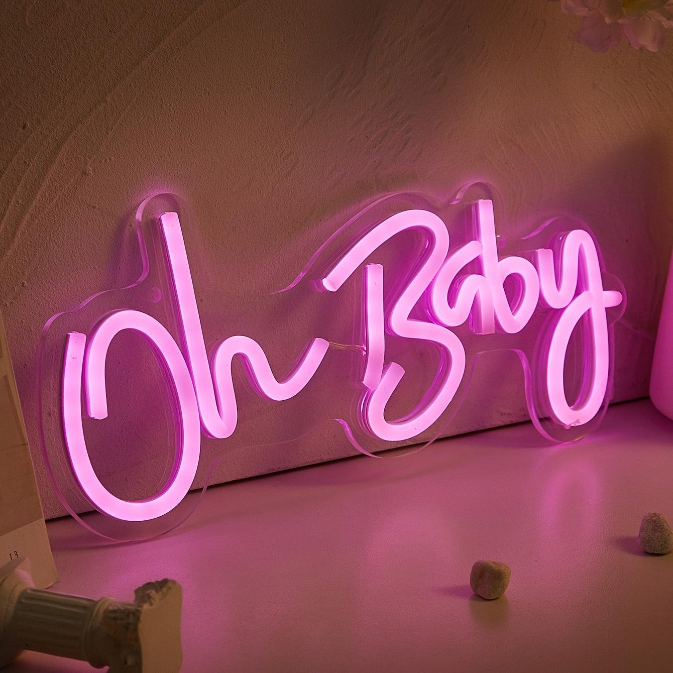 BrightBaby Light - Decoratieve Oh Baby USB-aangedreven Neon Wandlamp