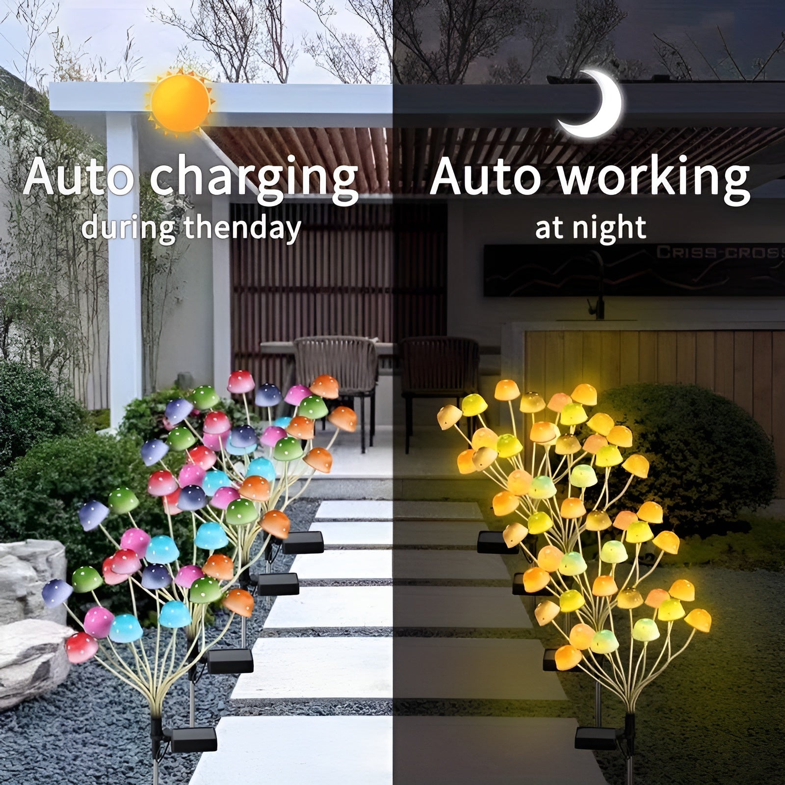 RadiantMushroom Light - Solar-Powered Mushroom Outdoor LED Lights Elegare