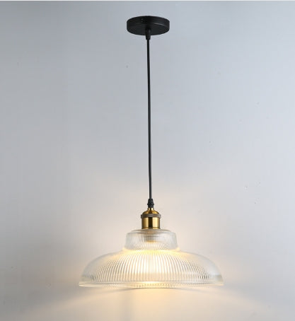 StripeGleam Lamp - Amerikaanse Vintage Gestreepte Glazen Hanglamp