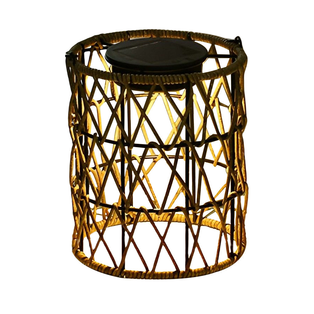 SolarGlow Laterne - Outdoor Rattan Solar Lampe Garten Dekor Elegare