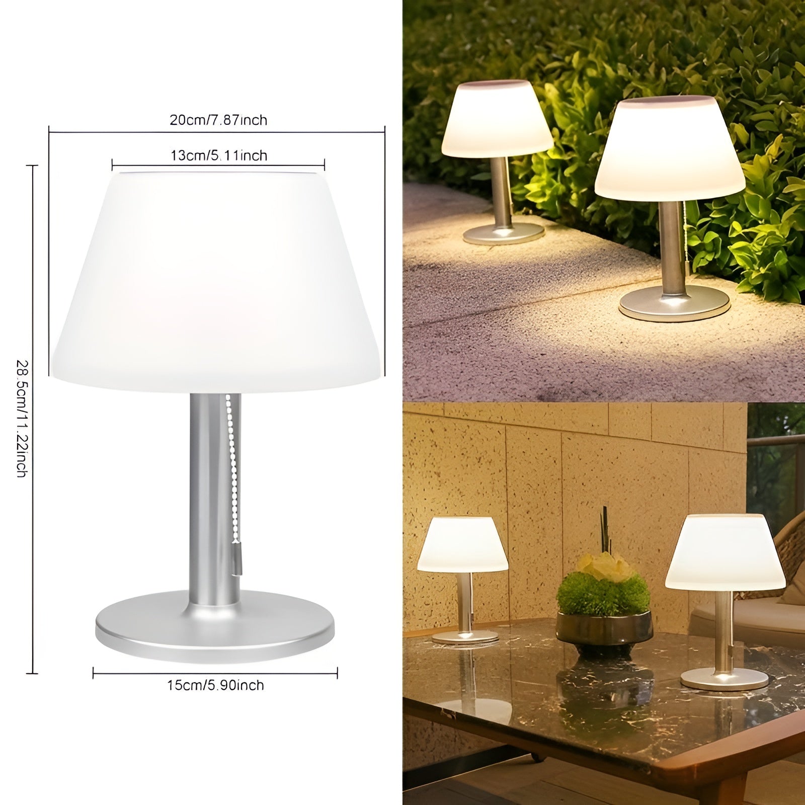 ClassicGlow Lampe - Traditionelle Solar-Tischlampe Elegare