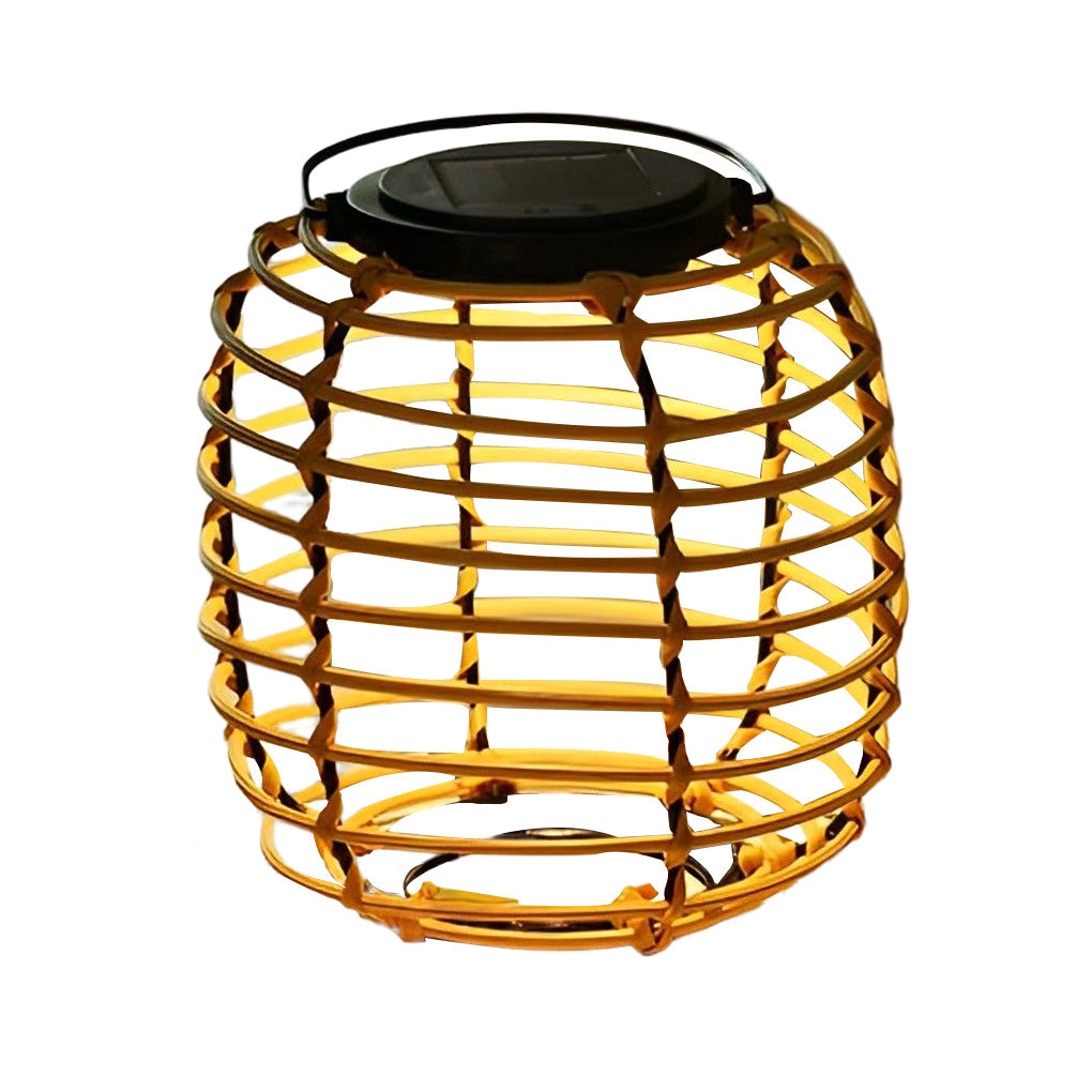 SolarGlow Laterne - Outdoor Rattan Solar Lampe Garten Dekor Elegare