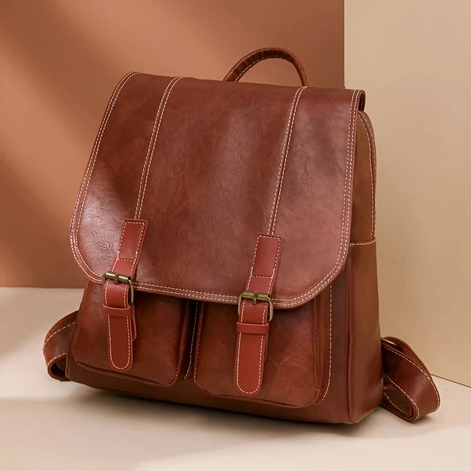 Leni Backpack - Vintage Leren Rugzak Voor Vrouwen - Velari - VLP159