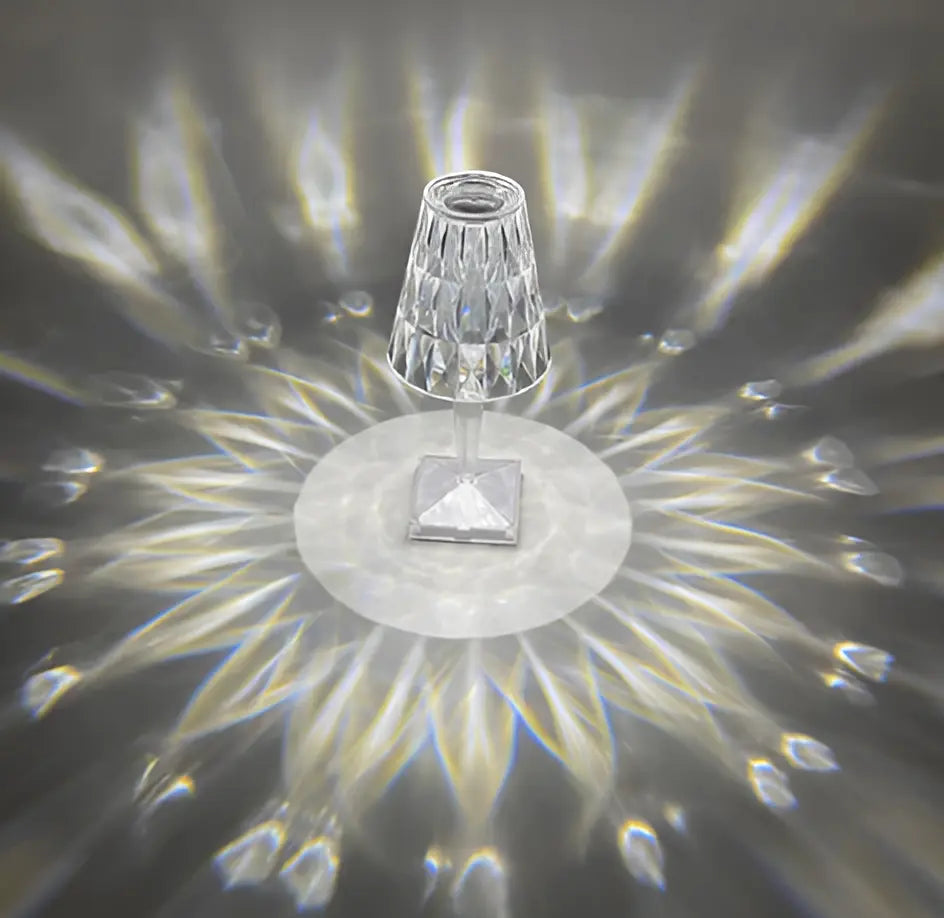 Diamond Glow - Draadloos USB Kristal Schijn Bedlampje - Velari - VLP017