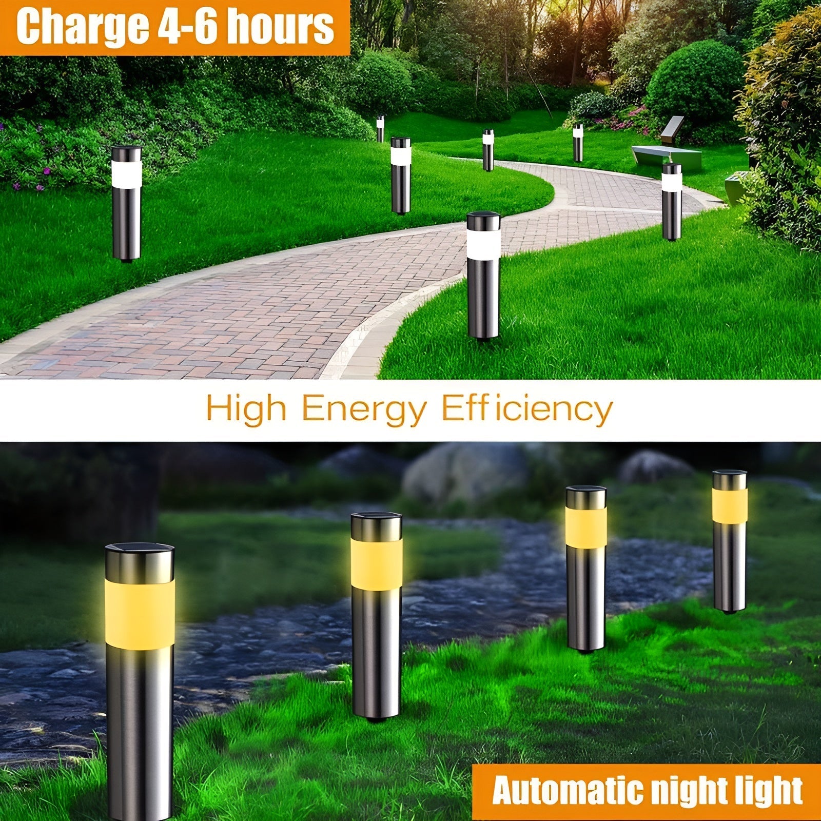 SteelPath Light - 2er Set LED Landschaftsbeleuchtung Zylindrisch Edelstahl Gartenleuchten Elegare