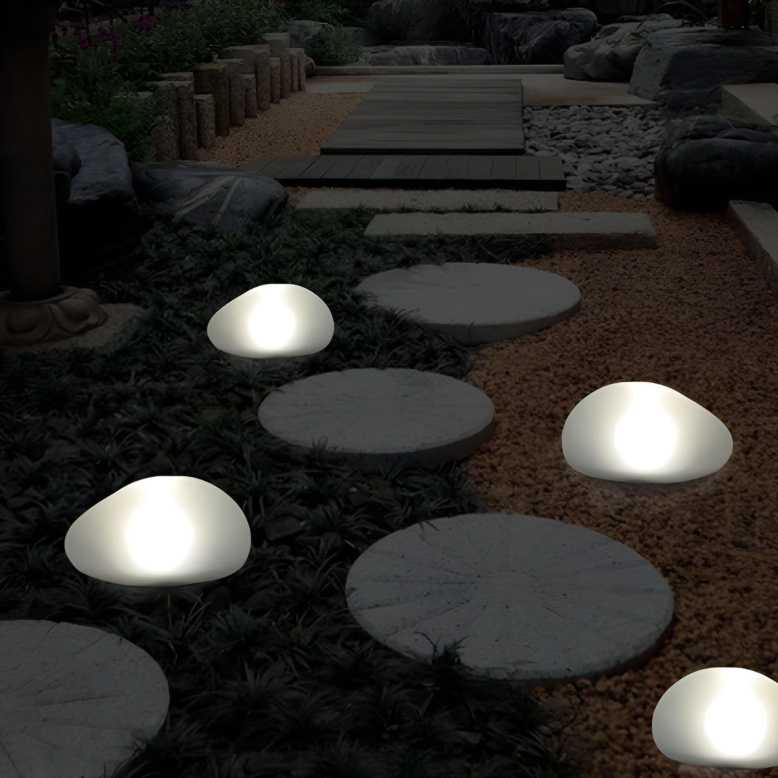 SolarPebble Light - Solarbetriebene Kieselstein-Lampe für den Garten Elegare