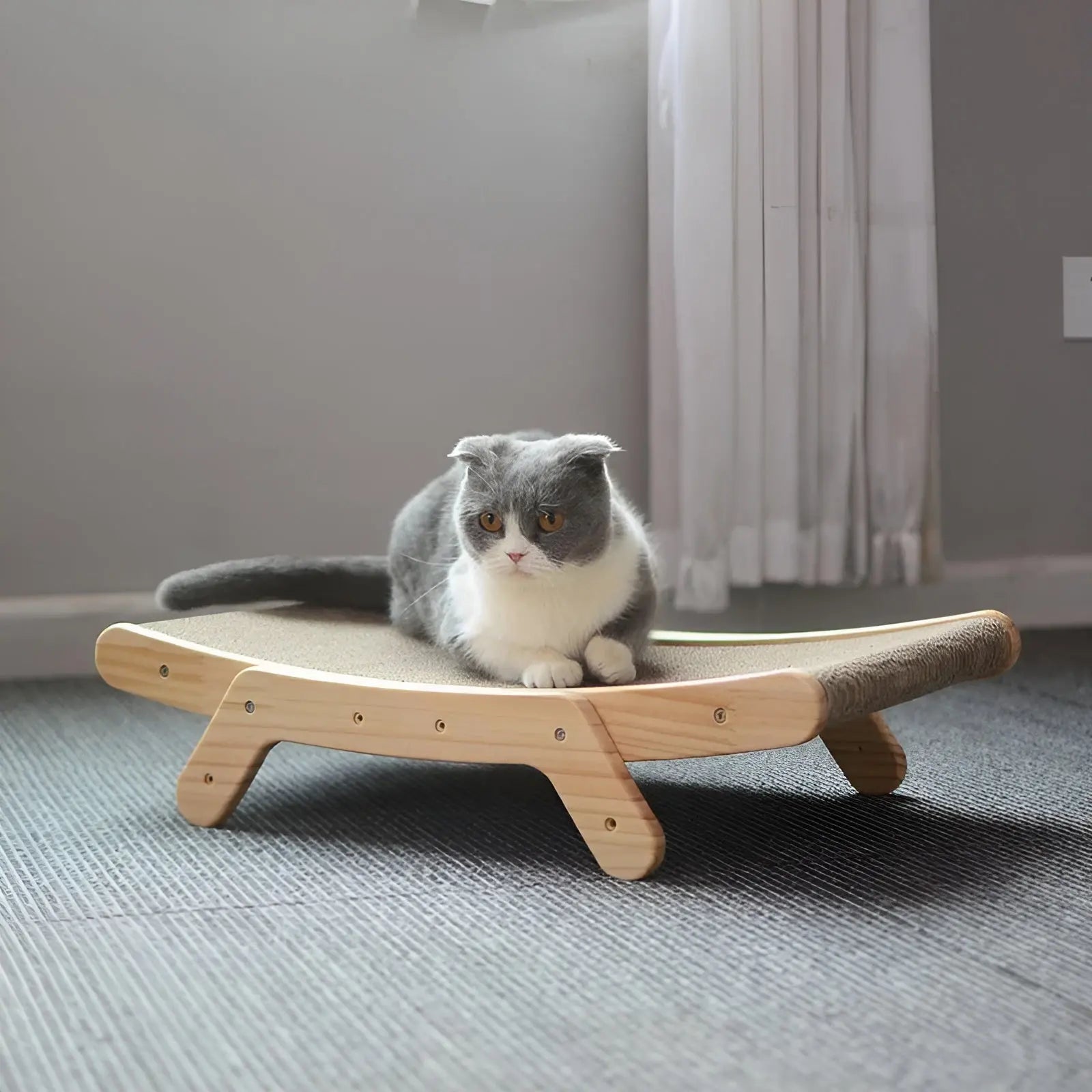 PurrPlay Board - Multifunctionele Verwijderbare Houten KattenKrabPlank - Velari - VLP164