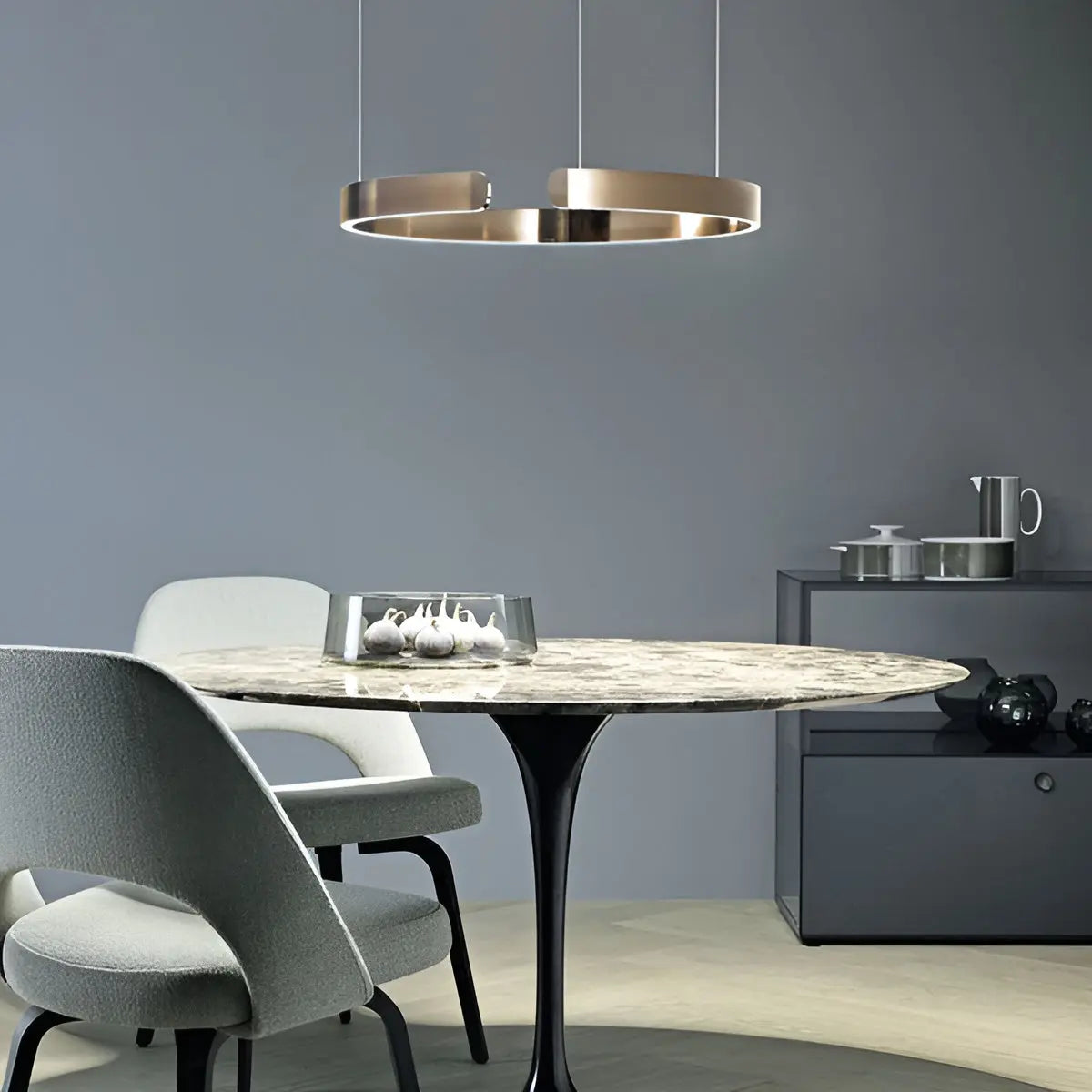 RingShine Chandelier - Scandinavische Ronde LED Hanglamp met Dimbare Verlichting - Velari - VLP086