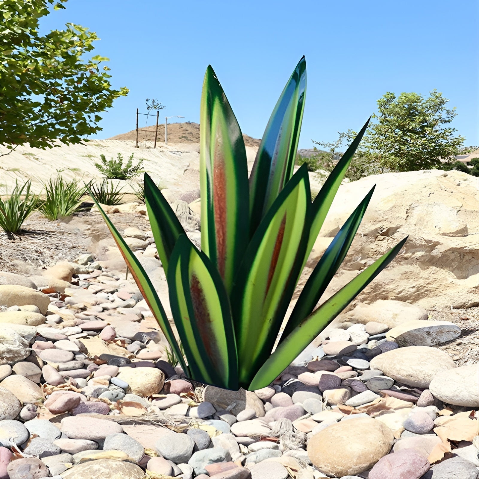 RusticAgave Decor - Robuste und wasserdichte Agavenpflanzen Dekoration für Zuhause Elegare