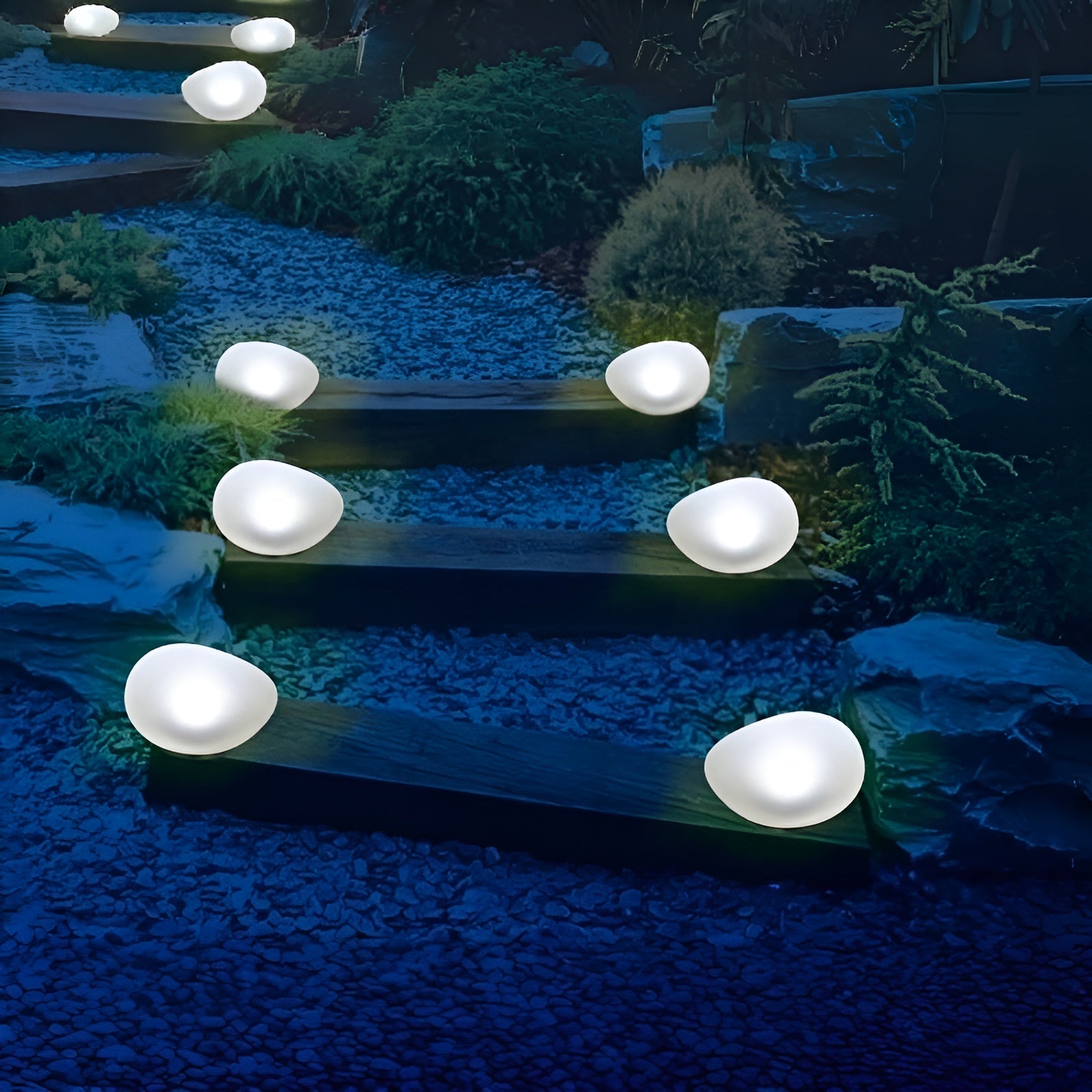 SolarPebble Light - Solarbetriebene Kieselstein-Lampe für den Garten Elegare