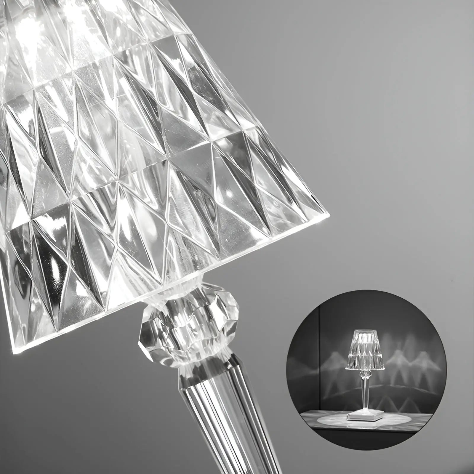 Diamond Glow - Draadloos USB Kristal Schijn Bedlampje - Velari - VLP017