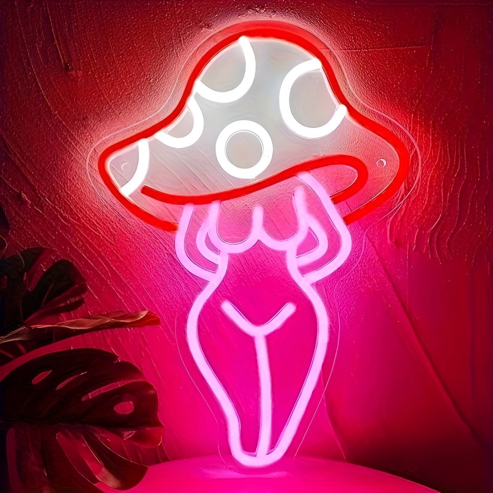 NeonMushroom Light - Multicolor USB-Powered LED Mushroom Neon Light Elegare