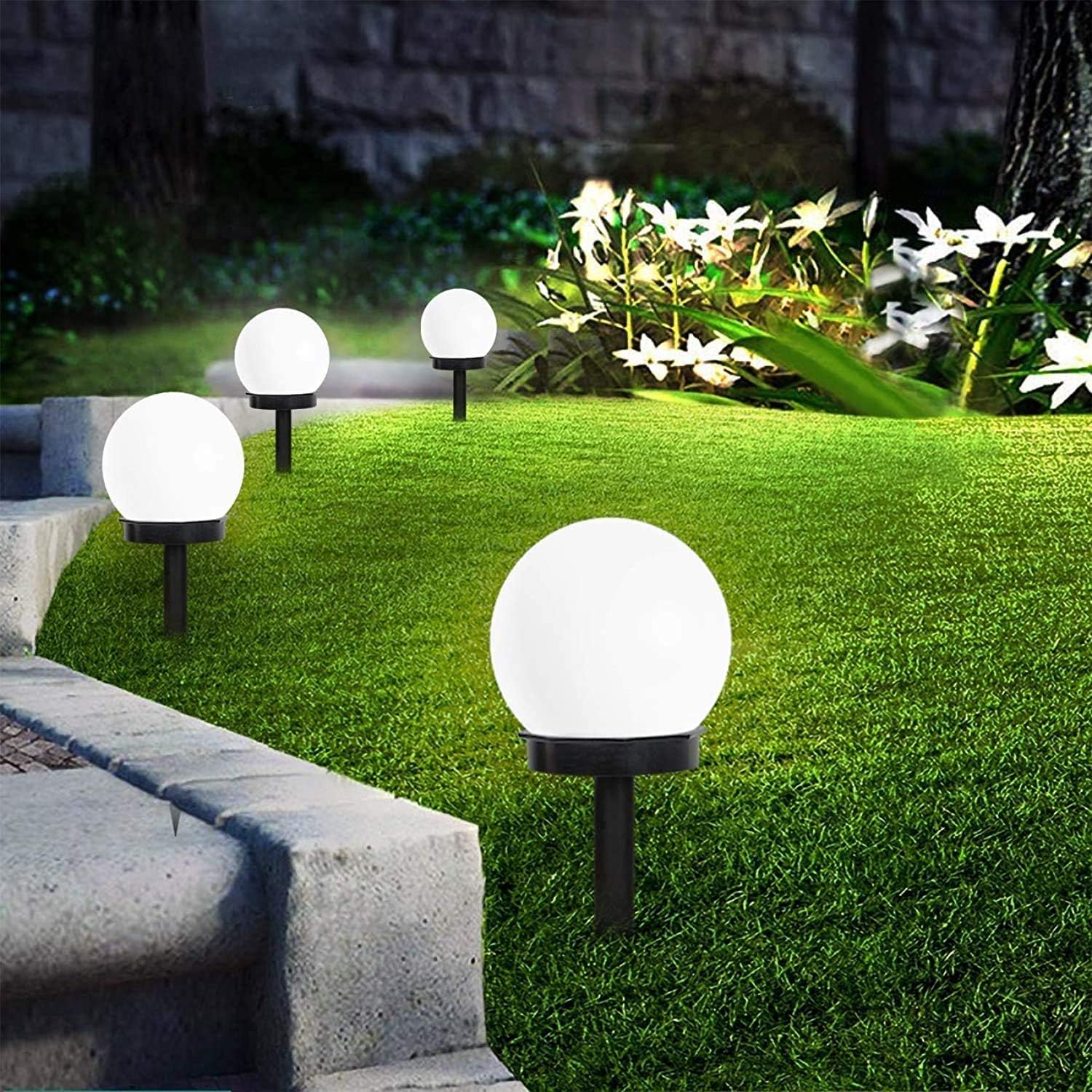 SolarSphere Light - 3 Stück Wasserfeste LED Solar-Gartenleuchten Elegare