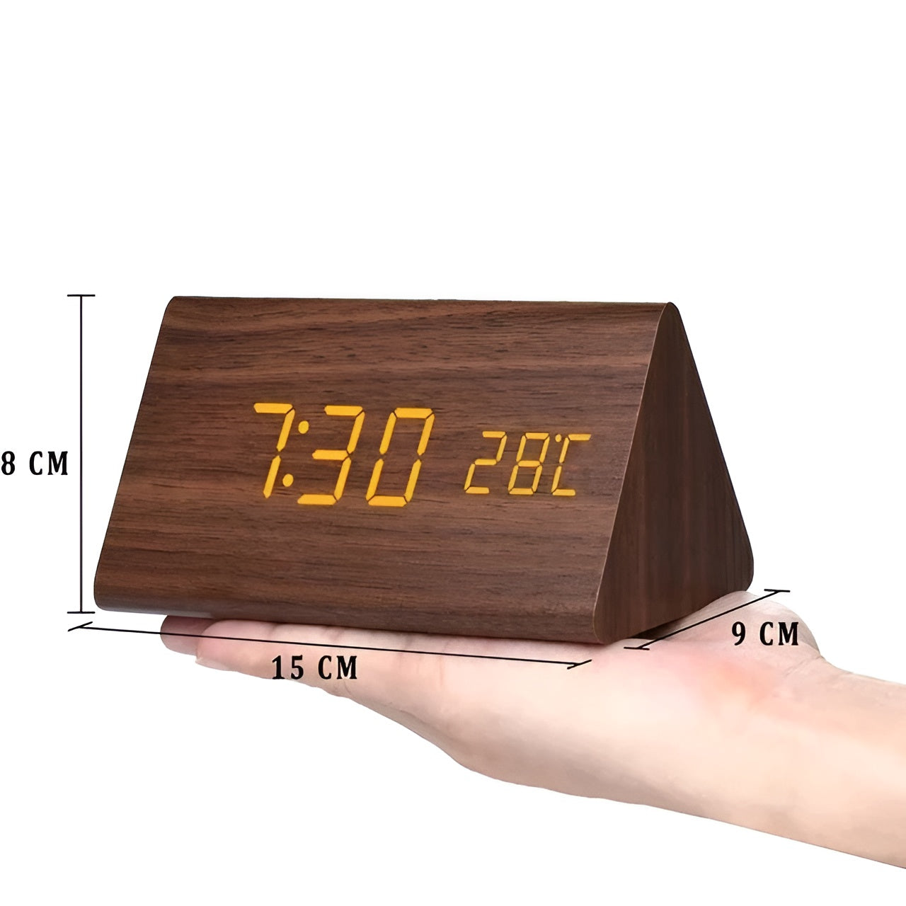 TimberTone Clock - Elegante LED-Houten Wekker