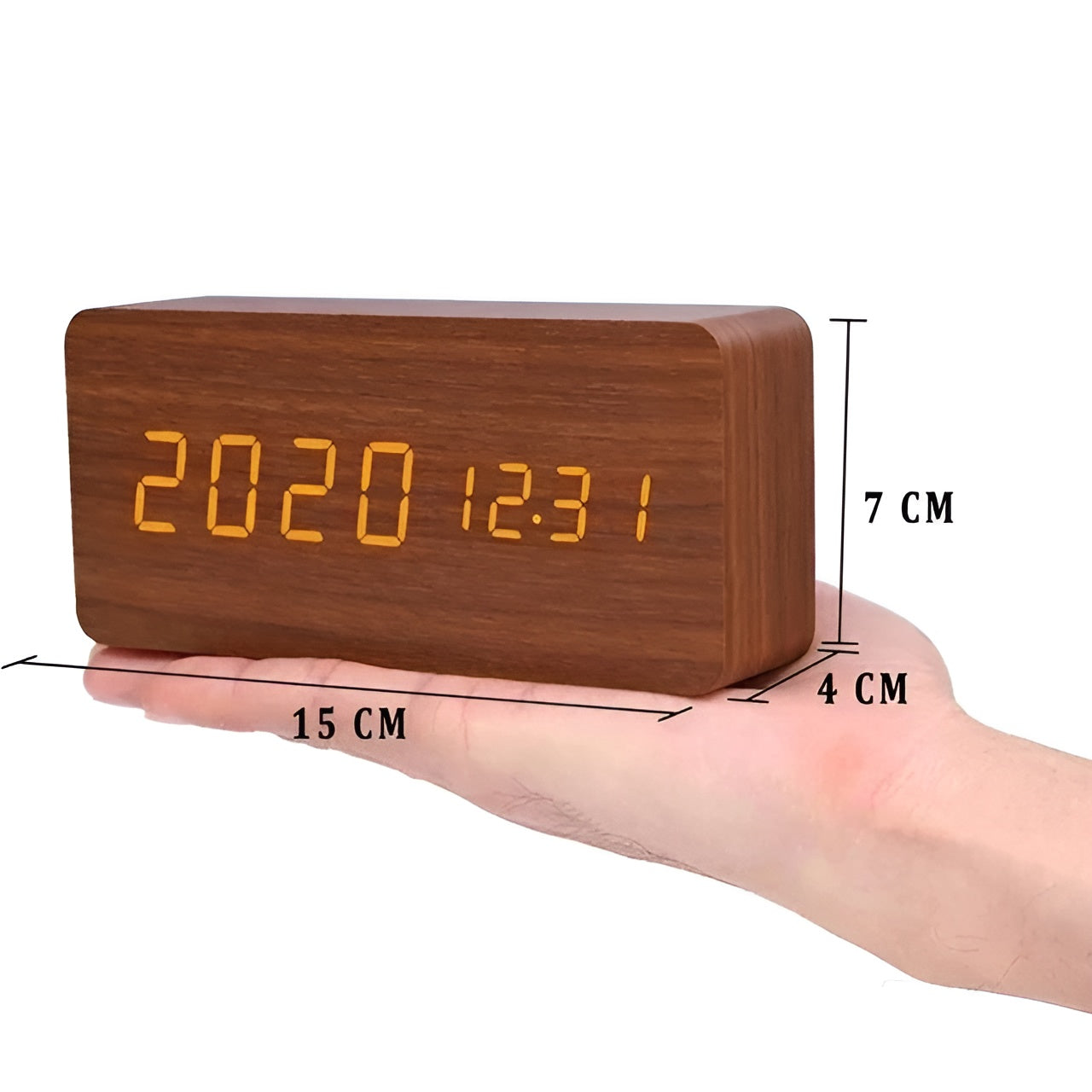 TimberTone Clock - Elegante LED-Houten Wekker