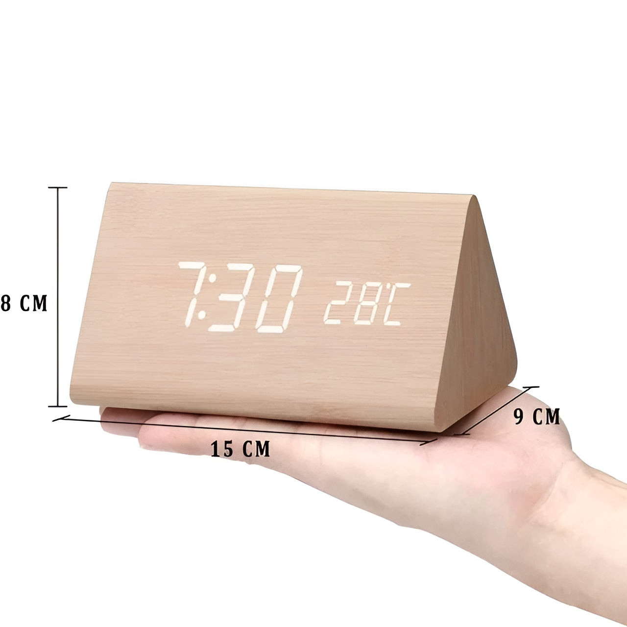 TimberTone Clock - Elegante LED-Houten Wekker