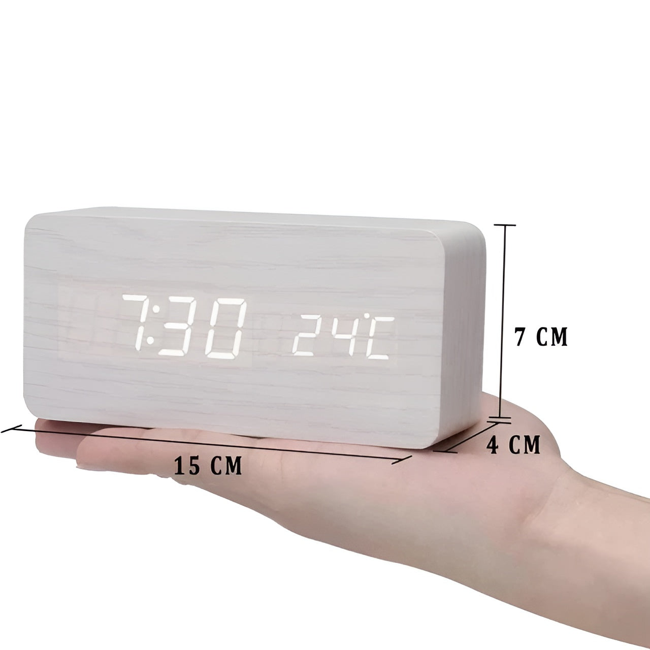 TimberTone Clock - Elegante LED-Houten Wekker