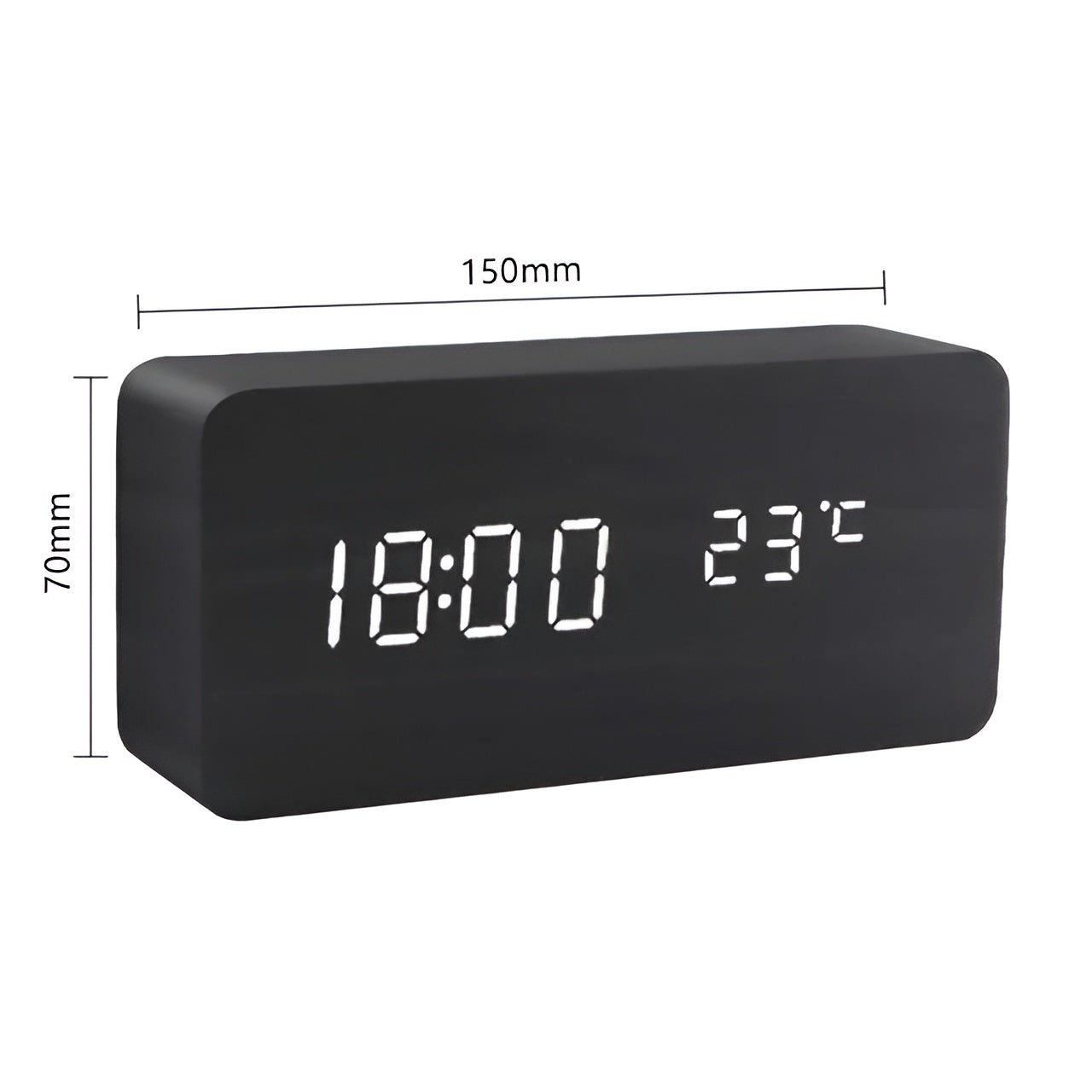 TimberTone Clock - Elegante LED-Houten Wekker