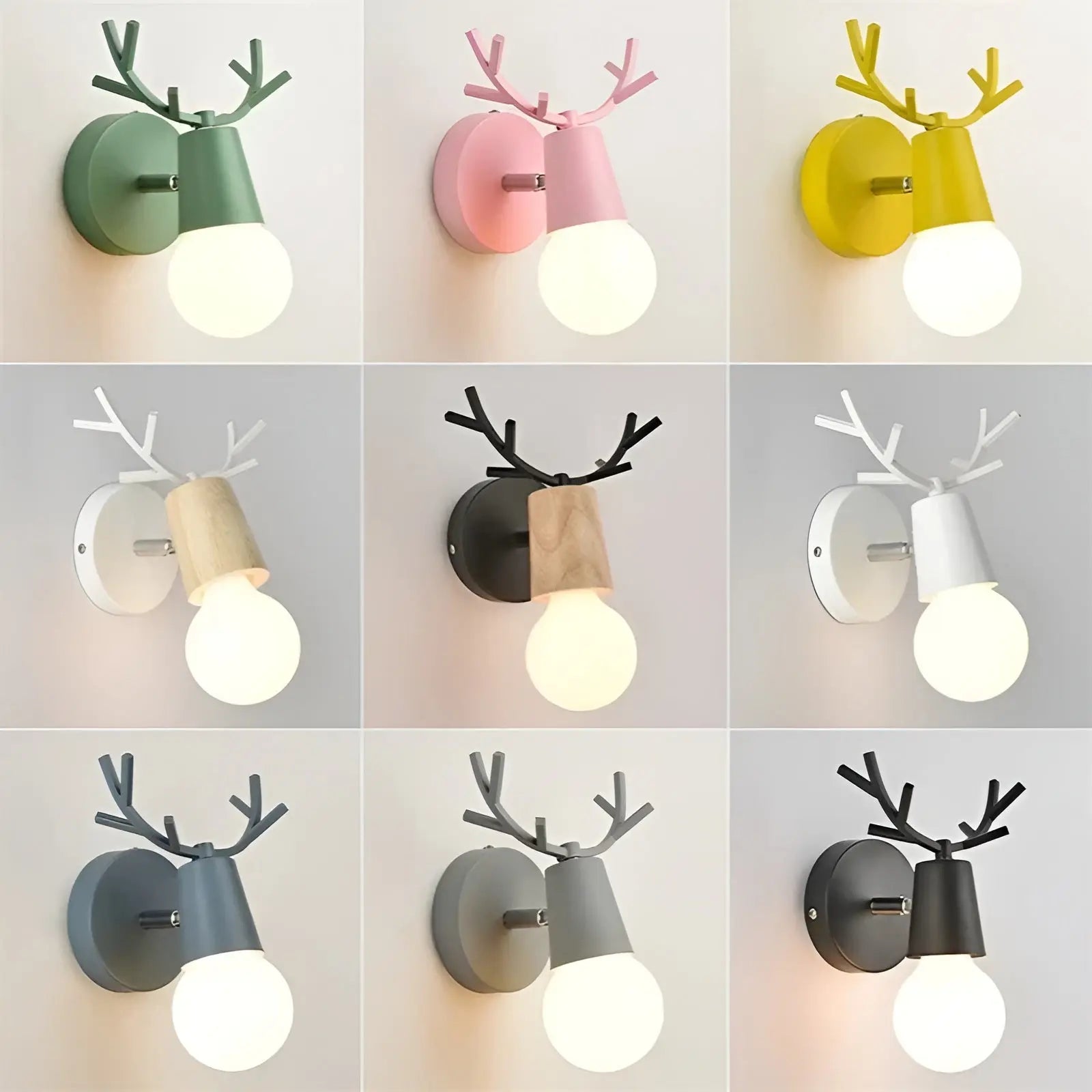 AntlerSpark Licht - Nordische Macaron Geweih LED Wandlampe Elegare