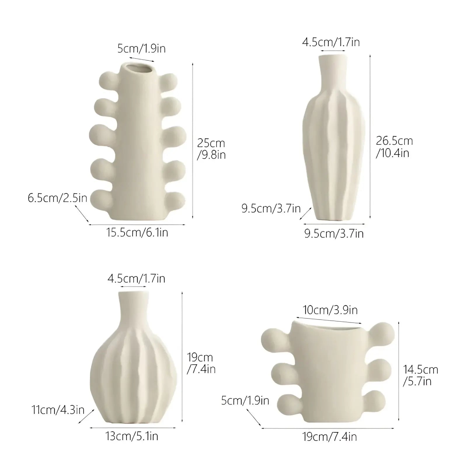 NordicBloom Vase - Minimalistische Vaas van Ongeglazuurd Keramiek met Scandinavisch Design - Velari - VLP152