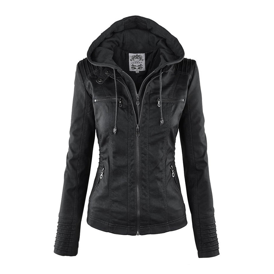 Sandra Jacket - Modische Lederjacke mit Reißverschluss Elegare