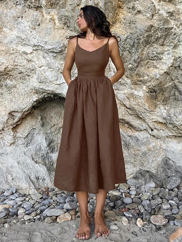 Jana Dress - Rückenfreies Sommerkleid mit verstellbaren Trägern Elegare