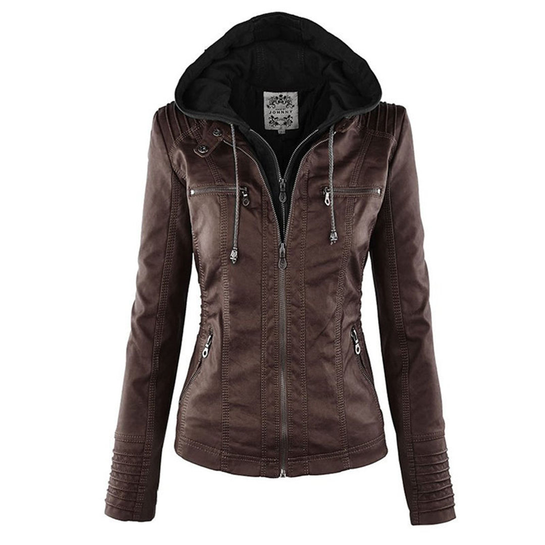 Sandra Jacket - Modische Lederjacke mit Reißverschluss Elegare