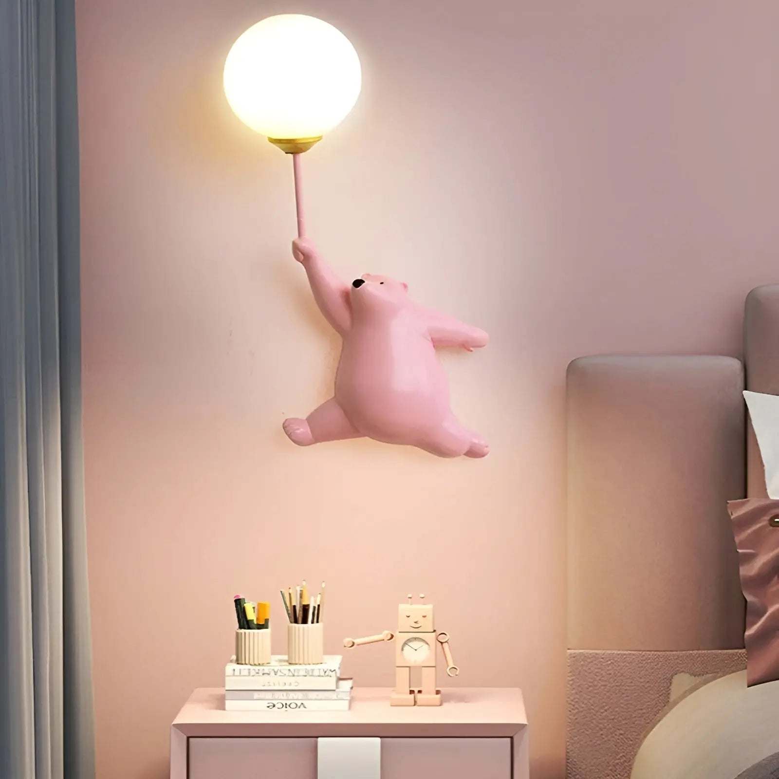 CartoonBear Wandlampe - Teddy-Bär Cartoon Wandlampe für Kinderzimmer Elegare