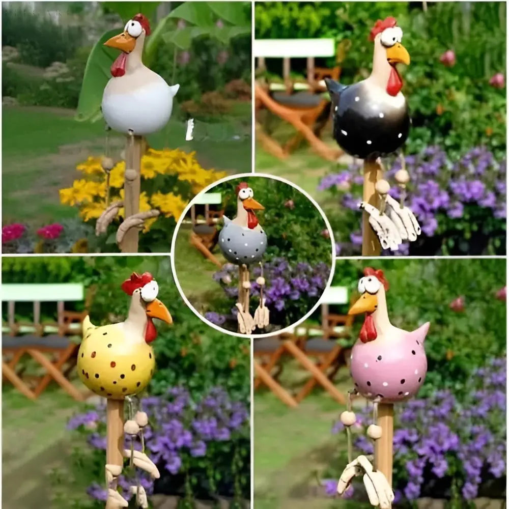 ChickChirp Skulpturen - Keramische Hühnerfiguren Gartendekoration Elegare