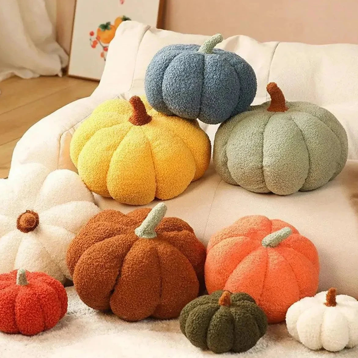 CozyPumpkin Pillow - Weiches Halloween-Kürbis-Kissen Plüschtier für Kinder