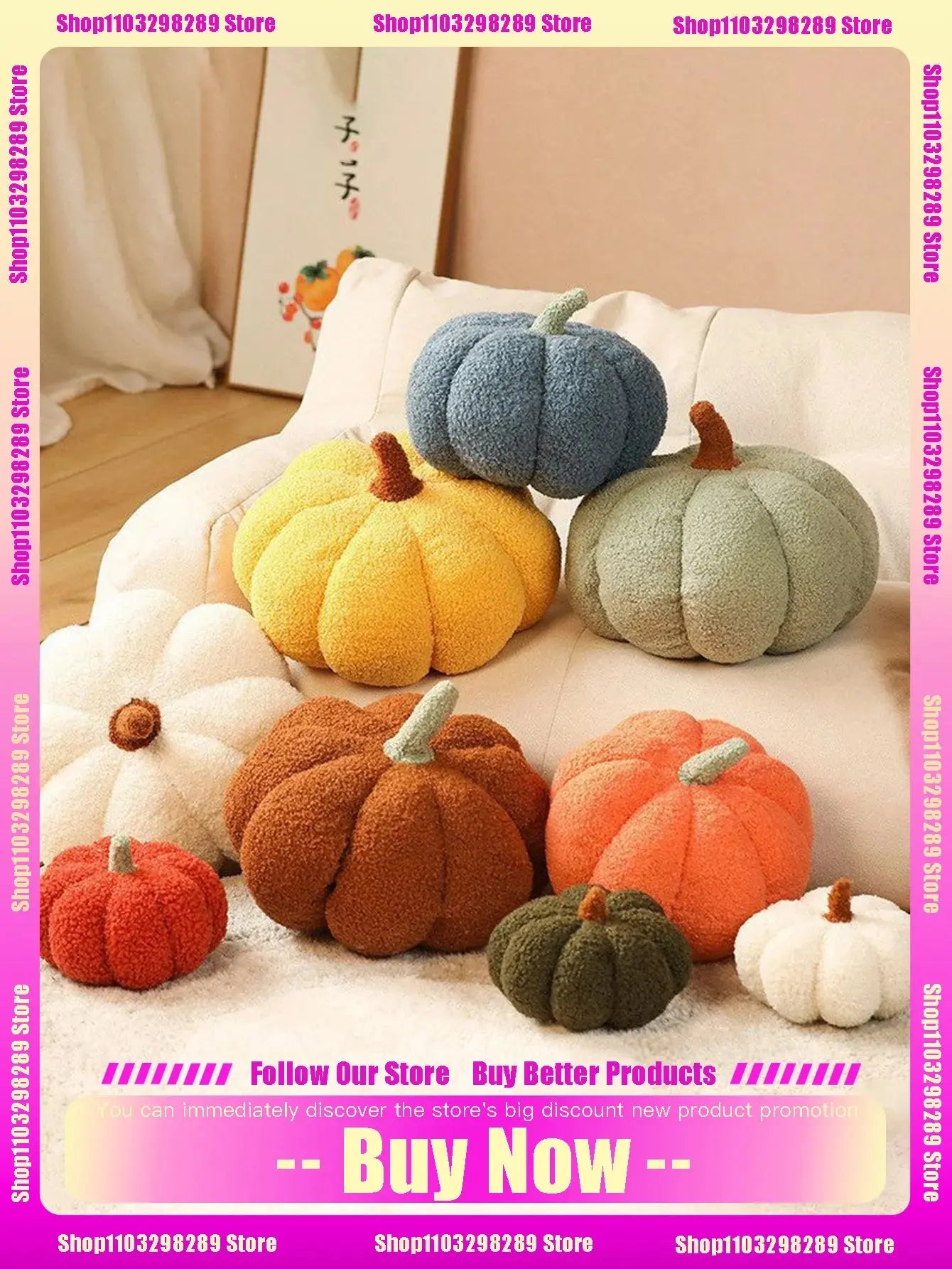 CozyPumpkin Pillow - Weiches Halloween-Kürbis-Kissen Plüschtier für Kinder Elegare