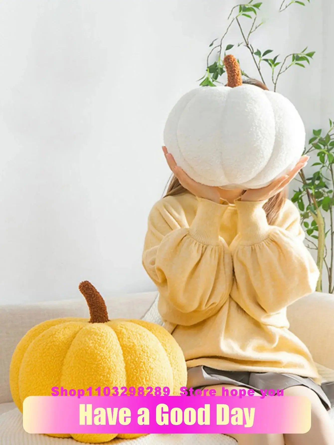 CozyPumpkin Pillow - Weiches Halloween-Kürbis-Kissen Plüschtier für Kinder Elegare