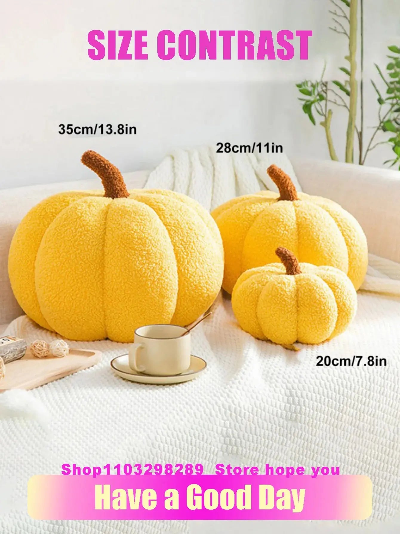 CozyPumpkin Pillow - Weiches Halloween-Kürbis-Kissen Plüschtier für Kinder Elegare