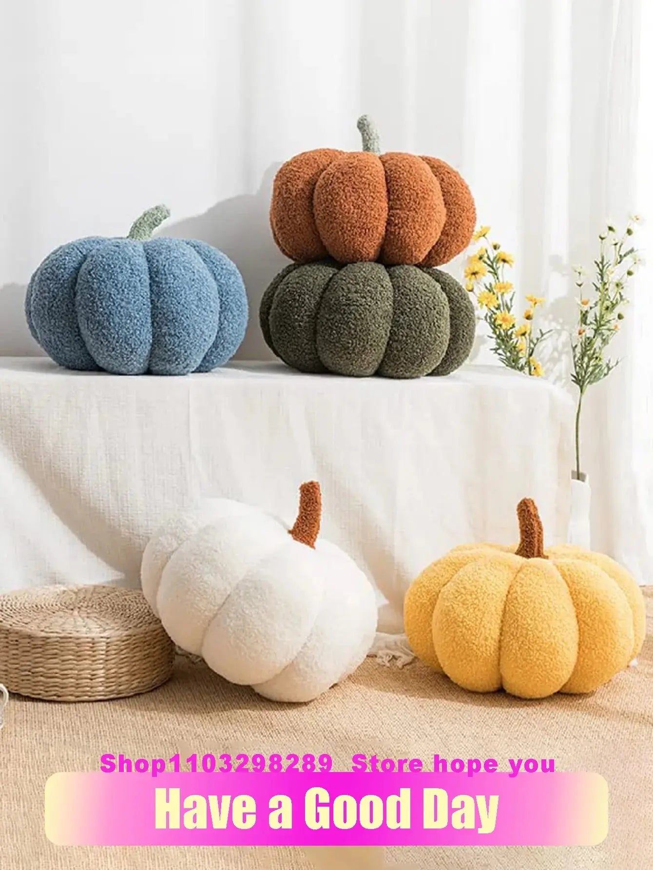 CozyPumpkin Pillow - Weiches Halloween-Kürbis-Kissen Plüschtier für Kinder Elegare