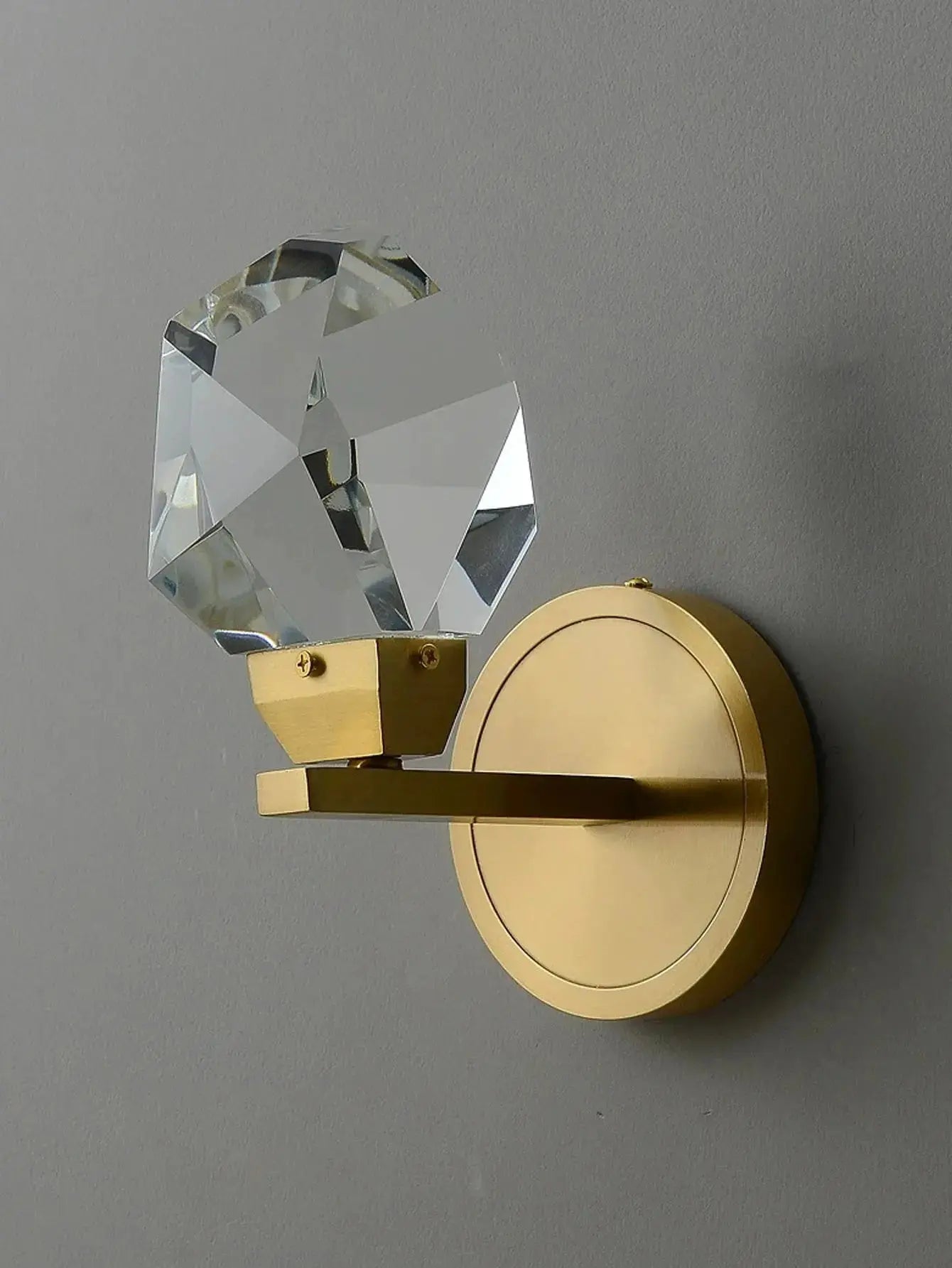 CrystalGleam Light - Luxus Moderne Gold Kristall LED Wandleuchte Elegare