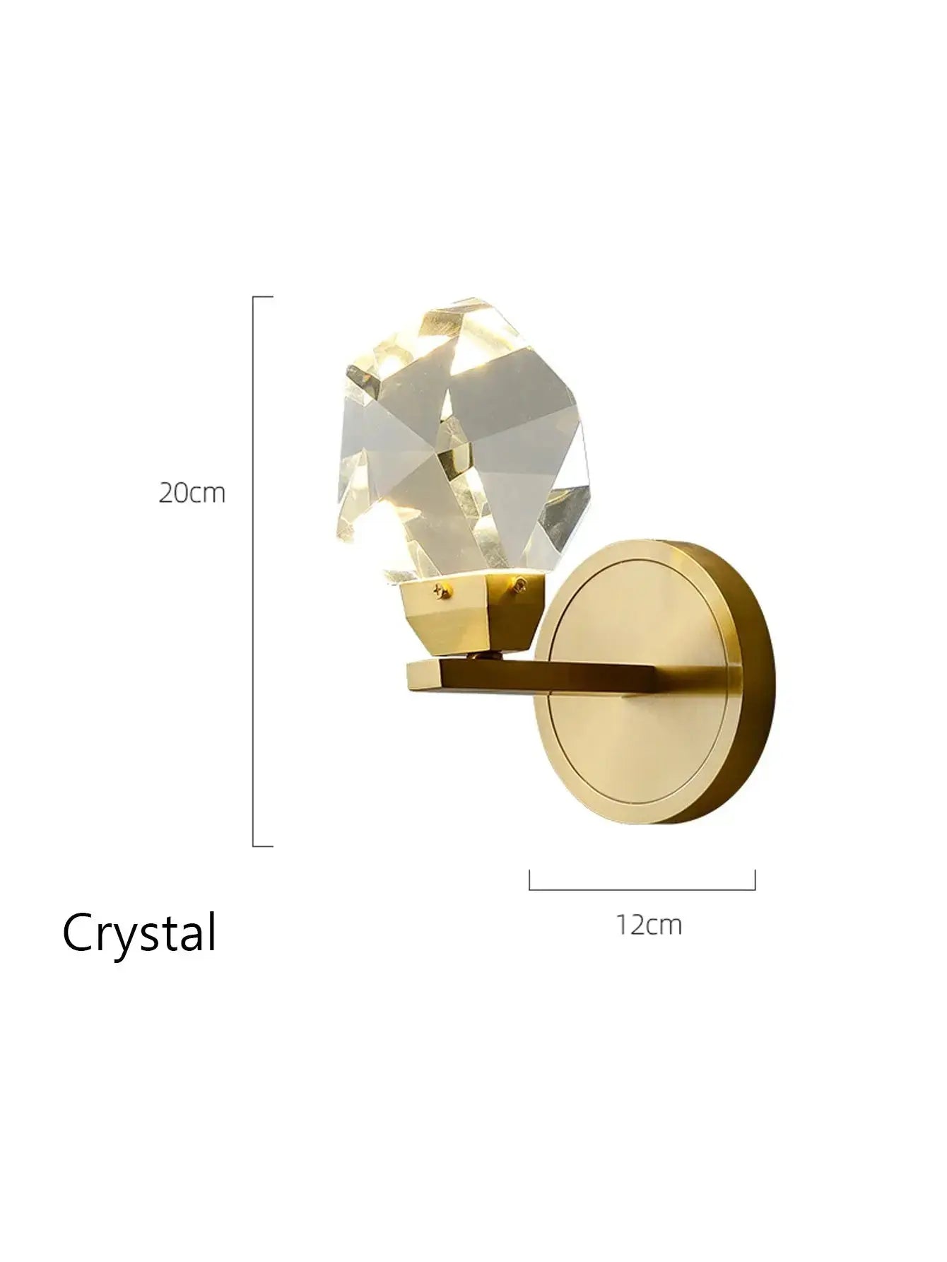 CrystalGleam Light - Luxus Moderne Gold Kristall LED Wandleuchte Elegare