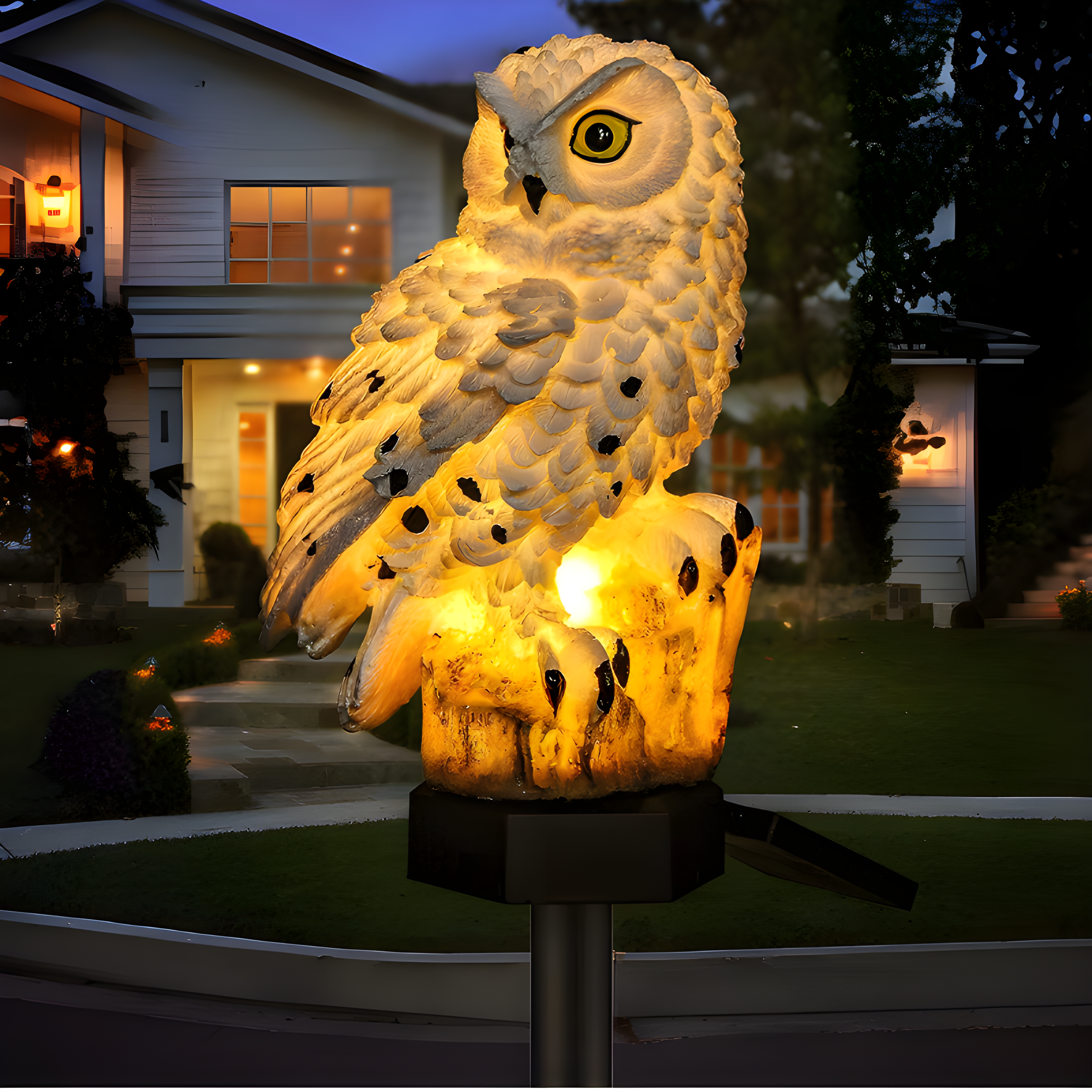 OwlGlow Lamp - LED-licht Tuindecoratielamp op Zonne-Energie Voor Uilen