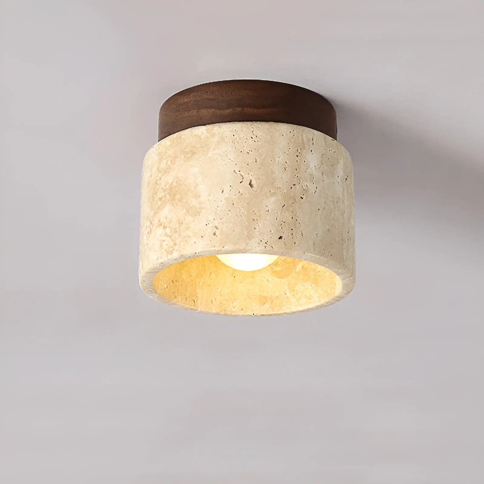 LumiStone Glow - Wabi Sabi Geel Marmer Japanse Plafondlamp - Velari - VLP126