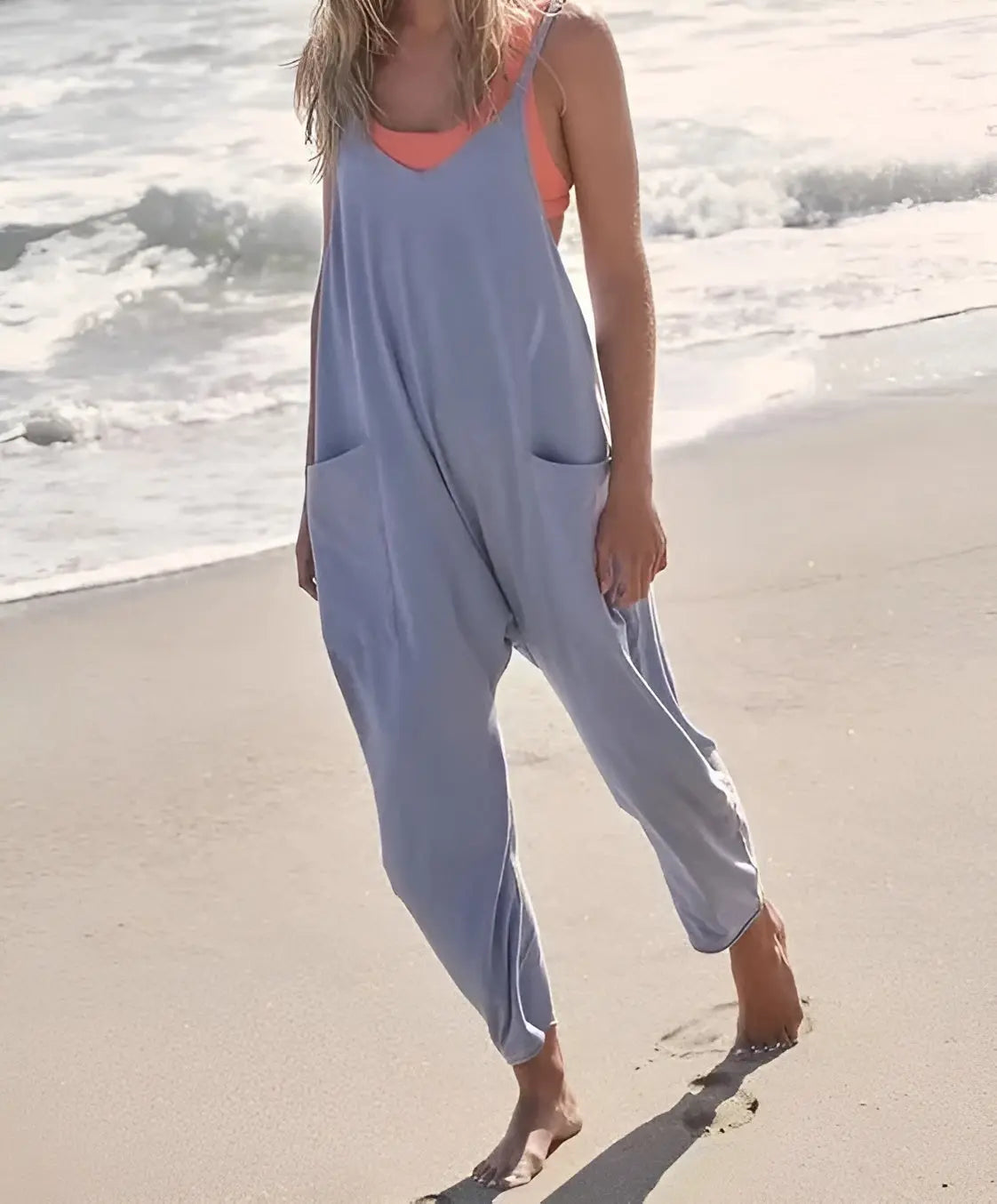 Carla jumpsuit - Ademende zomer Jumpsuit met Wijde Pijpen voor Dames - Velari - VLP028