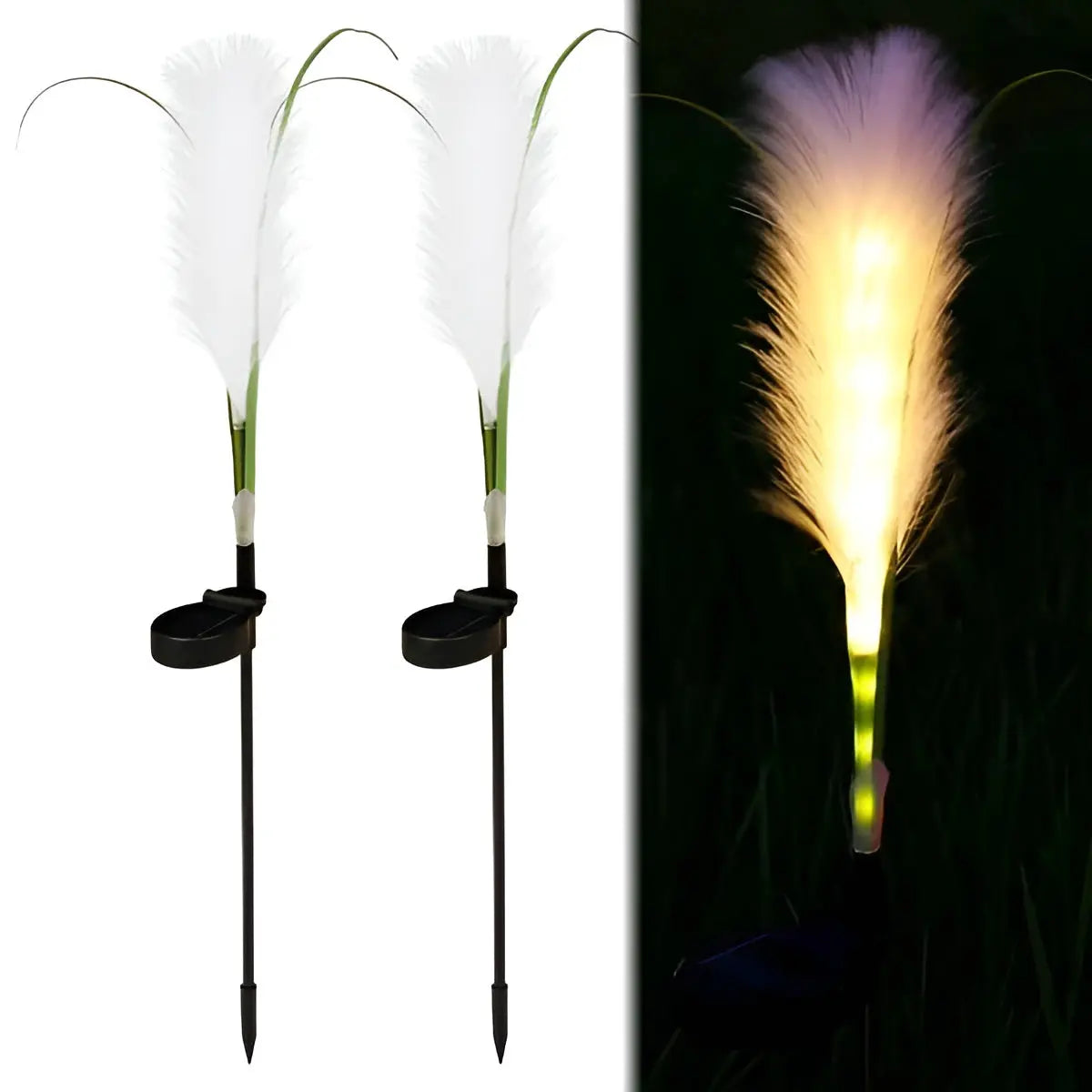 FiberGlow Light - Wasserdichtes Solarbetriebene Schilfrohr Außenleuchte Elegare