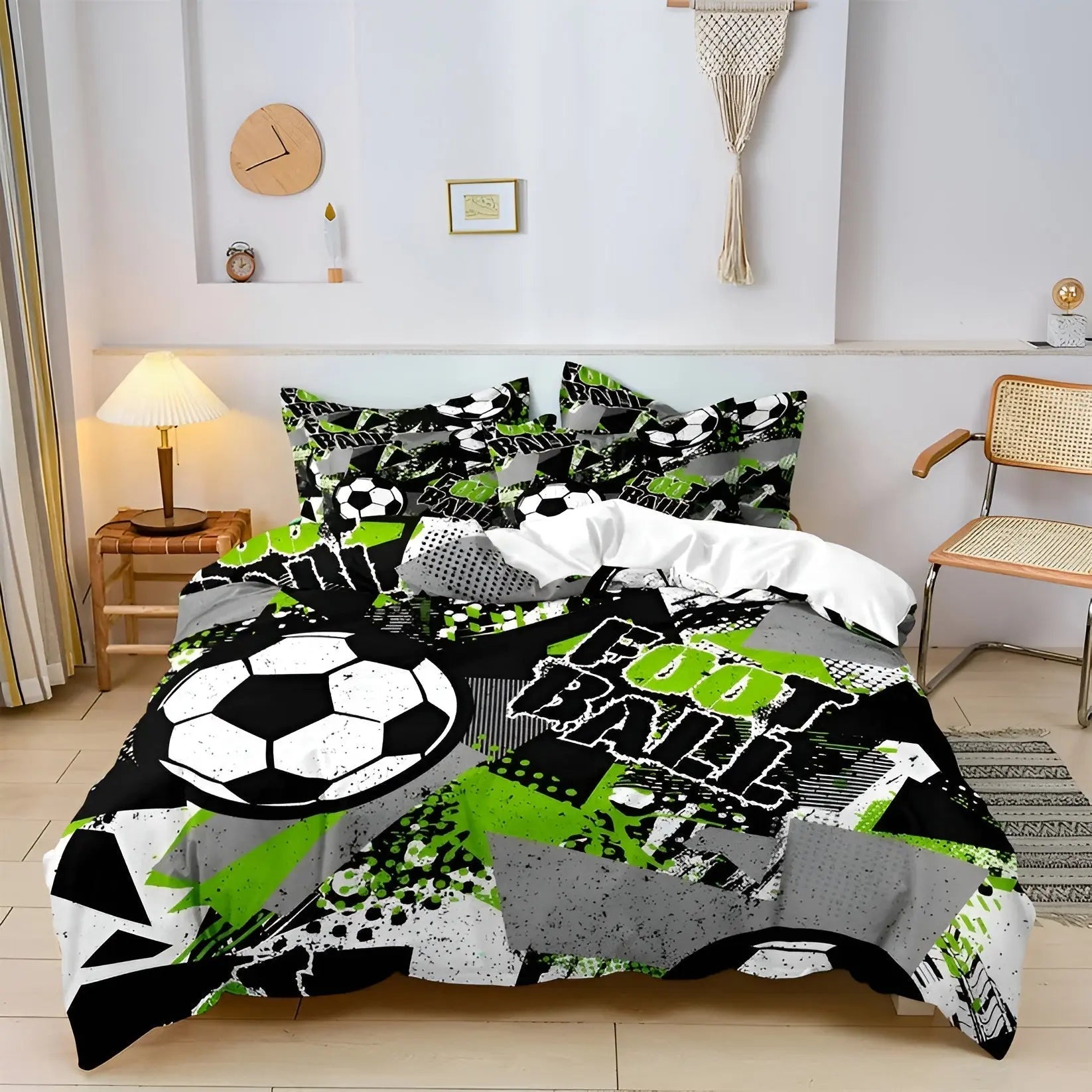 FootballDream Bettwäsche Set - Bedrucktes Kinder Fußball Bettwäsche-Set Elegare