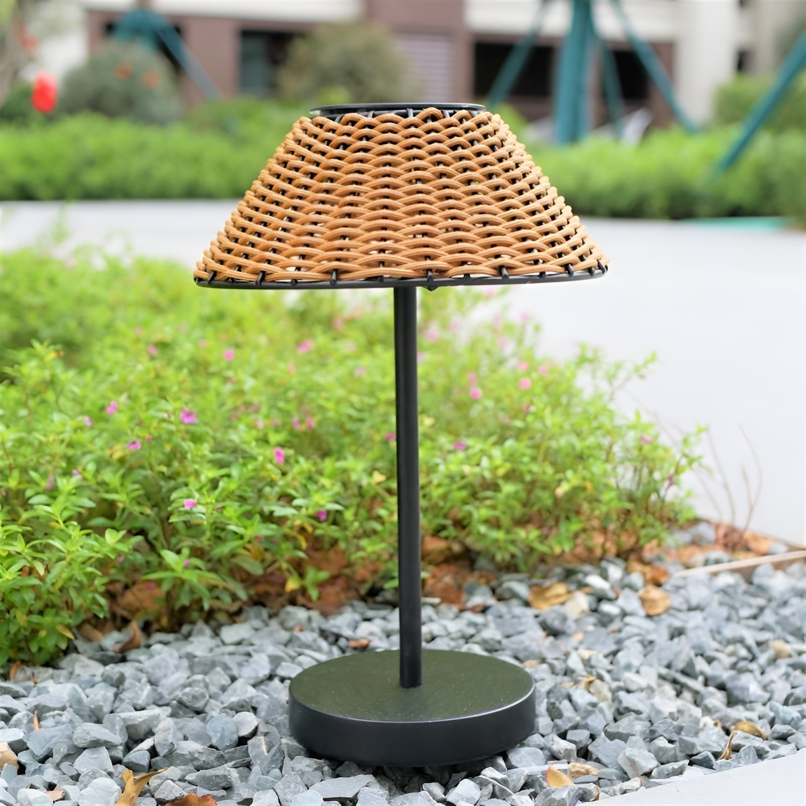 GardenWoven Lampe - Wetterfeste Solarbetriebene Woven Tischlampe Elegare