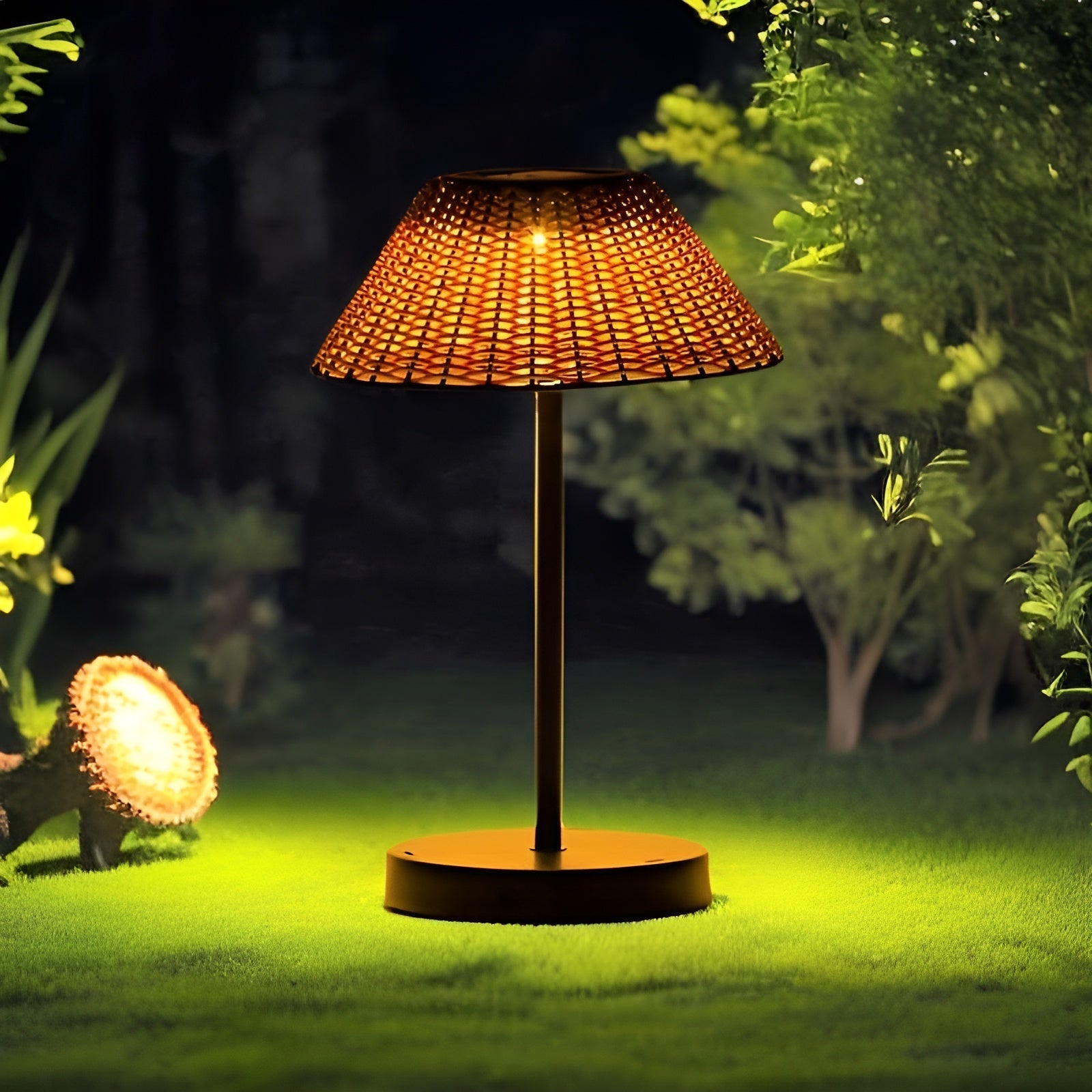 GardenWoven Lampe - Wetterfeste Solarbetriebene Woven Tischlampe Elegare