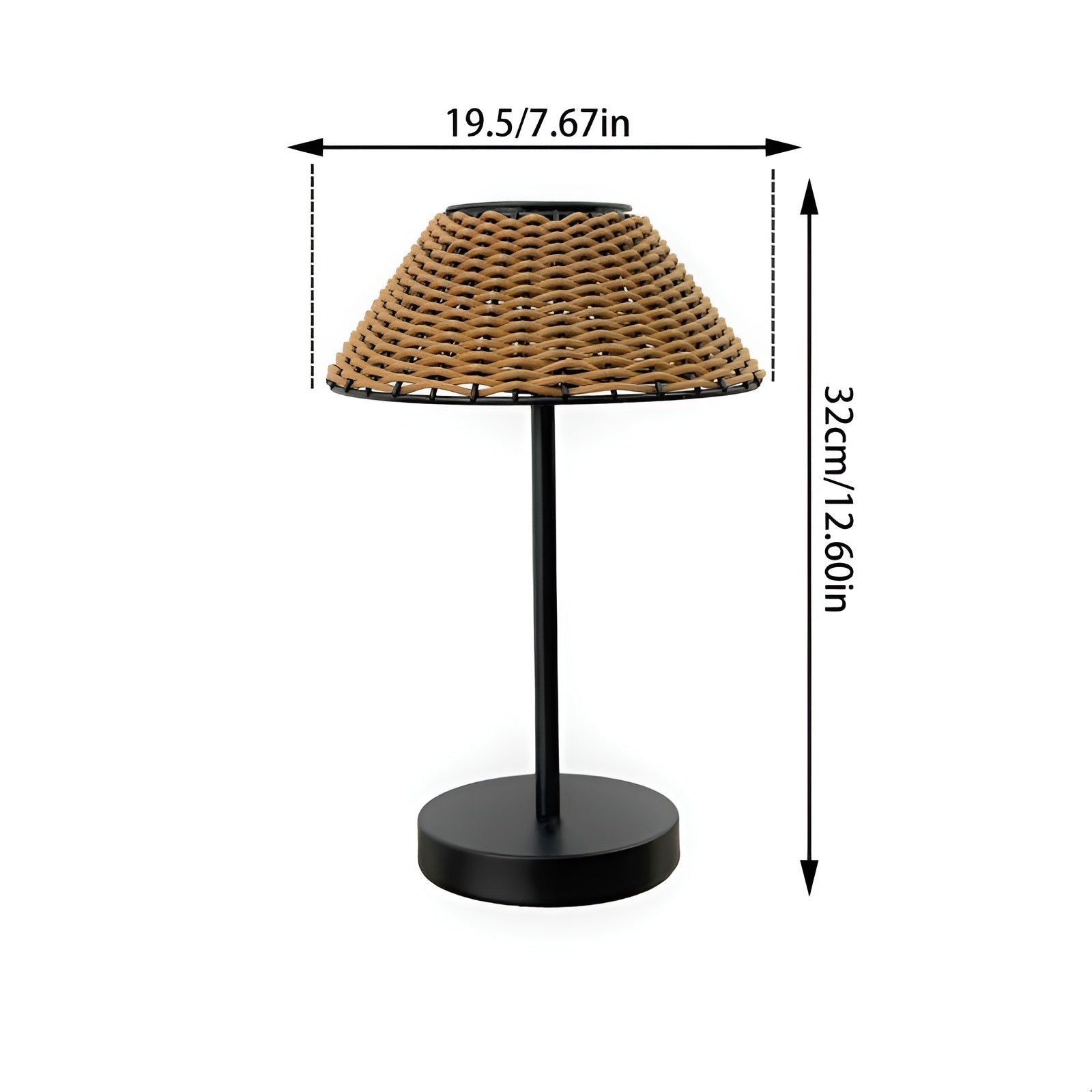 GardenWoven Lampe - Wetterfeste Solarbetriebene Woven Tischlampe Elegare