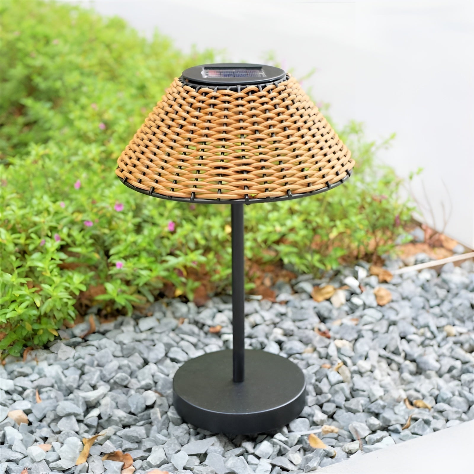 GardenWoven Lampe - Wetterfeste Solarbetriebene Woven Tischlampe Elegare