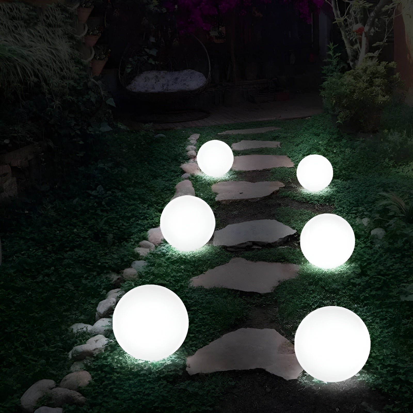 GlowBall Light - Wasserdichte, Farbwechselnde LED Gartenball-Lampe Elegare