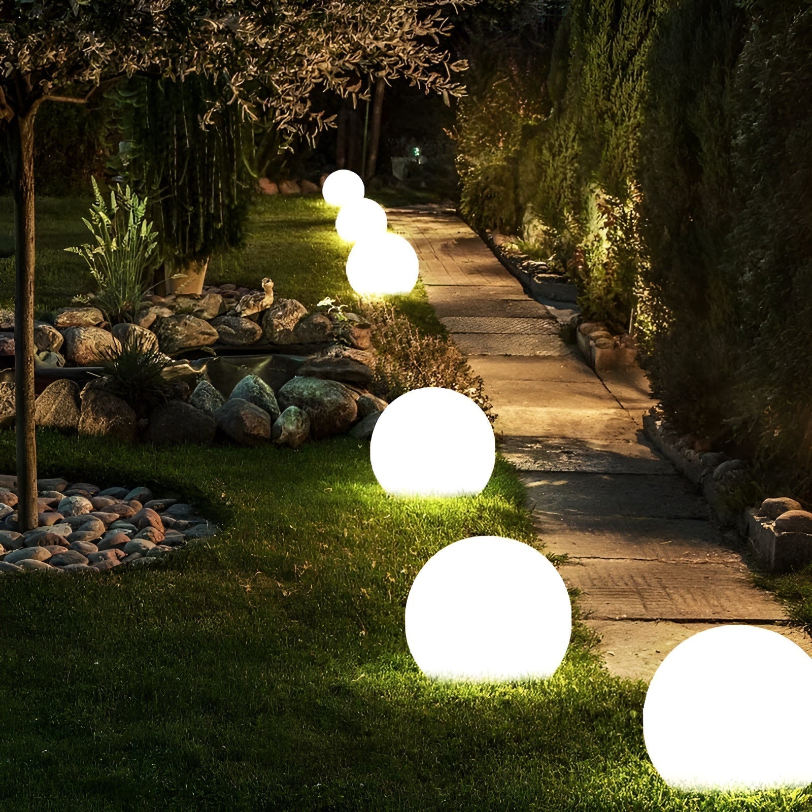 GlowBall Light - Wasserdichte, Farbwechselnde LED Gartenball-Lampe Elegare