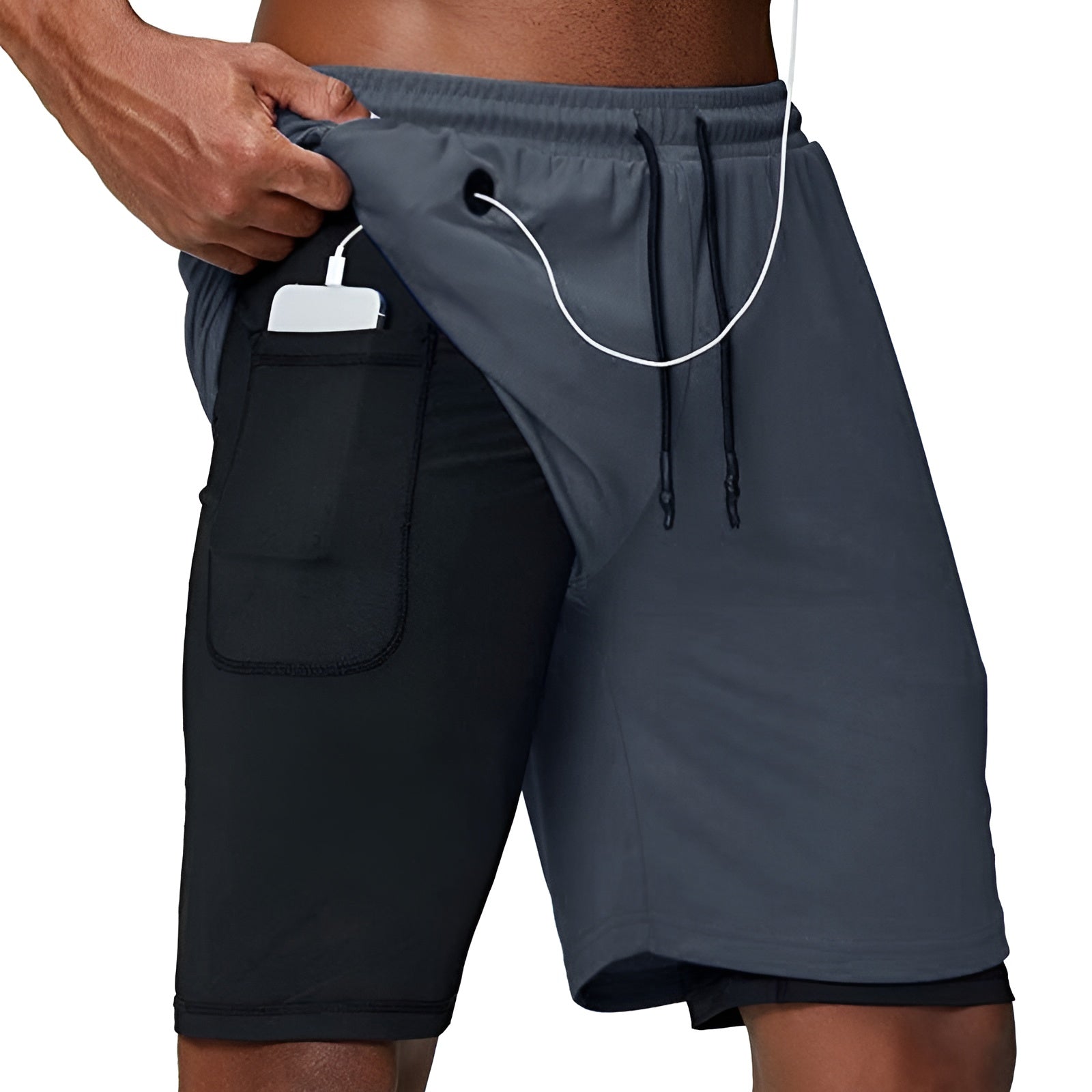 Markus Shorts - Doppelschichtige Fitness-Shorts für Männer Elegare